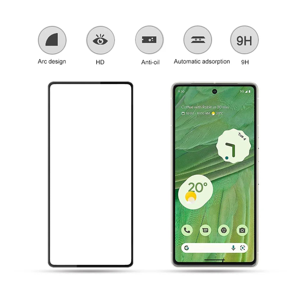 MOCOLO For Google Pixel 7 5G Full Glue Silk Printing Tempered Glass Film HD Clear Secondary Hardening Screen Protector - Black - 5