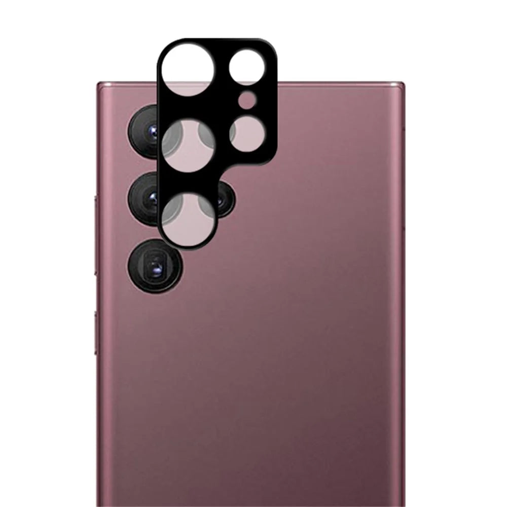 MOCOLO For Samsung Galaxy S23 Ultra Fingerprint Free Camera Lens Protector, Silk Printing HD Tempered Glass Lens Protective Film - Black - 1