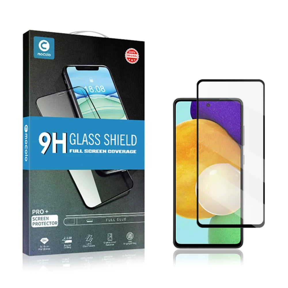 MOCOLO For Samsung Galaxy A54 5G Silk Printing HD Clear Anti-explosion Tempered Glass Film Secondary 9H Hardness Hardening Screen Protector - Black - 6
