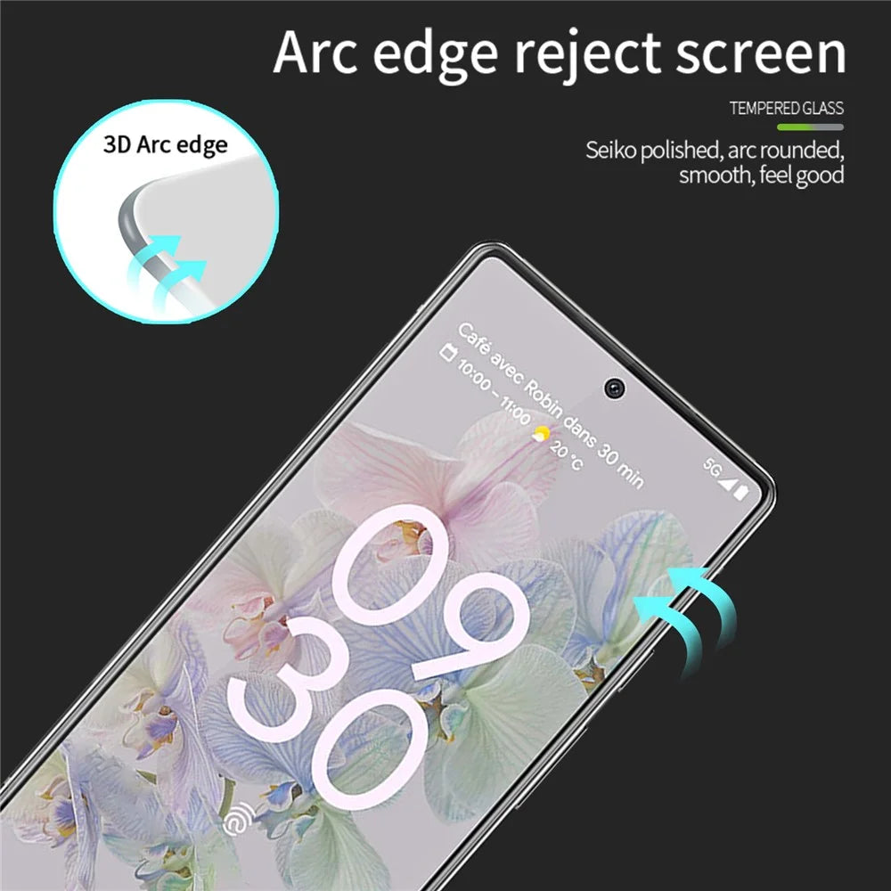 PINWUYO JK 3D Hot Bending Tempered Glass Film-2 for Google Pixel 7a Anti-fingerprint Clear High Aluminum-silicon Glass Film Full Glue Shatterproof Screen Protector - 7