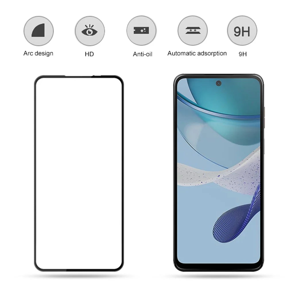 MOCOLO For Motorola Moto G53 5G Silk Printing Tempered Glass Film Secondary Hardening HD Clear Full Screen Protector - Black - 2