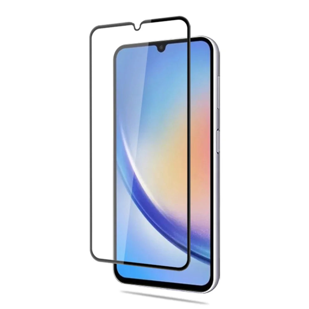 MOCOLO For Samsung Galaxy A34 5G HD Clear Tempered Glass Silk Printing Full Glue Full Screen Protector - Black - 3