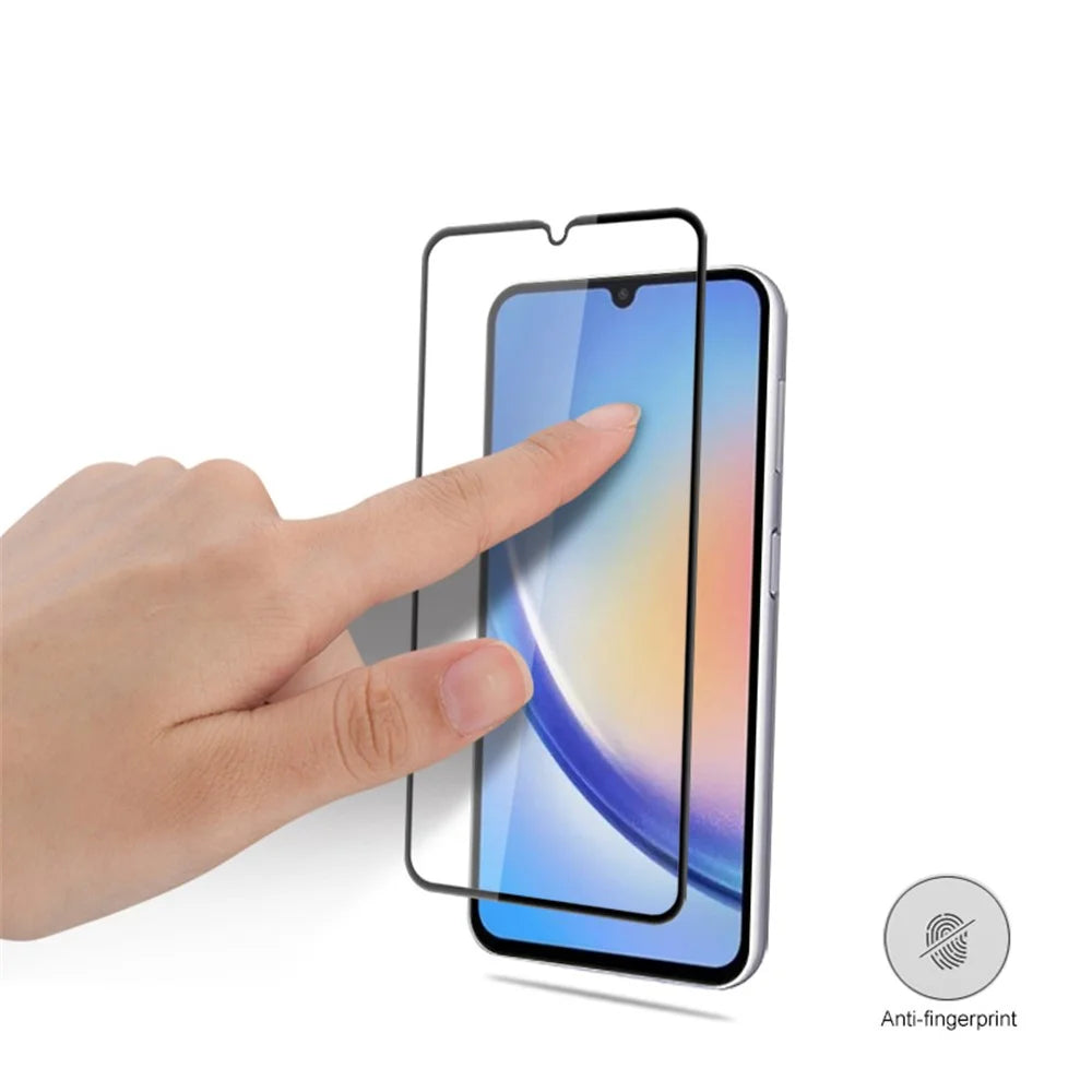 MOCOLO For Samsung Galaxy A34 5G HD Clear Tempered Glass Silk Printing Full Glue Full Screen Protector - Black - 5
