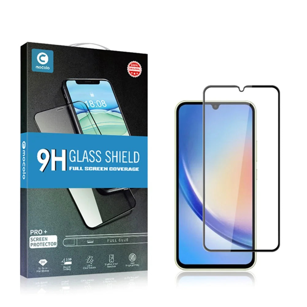 MOCOLO For Samsung Galaxy A34 5G HD Clear Tempered Glass Silk Printing Full Glue Full Screen Protector - Black - 7