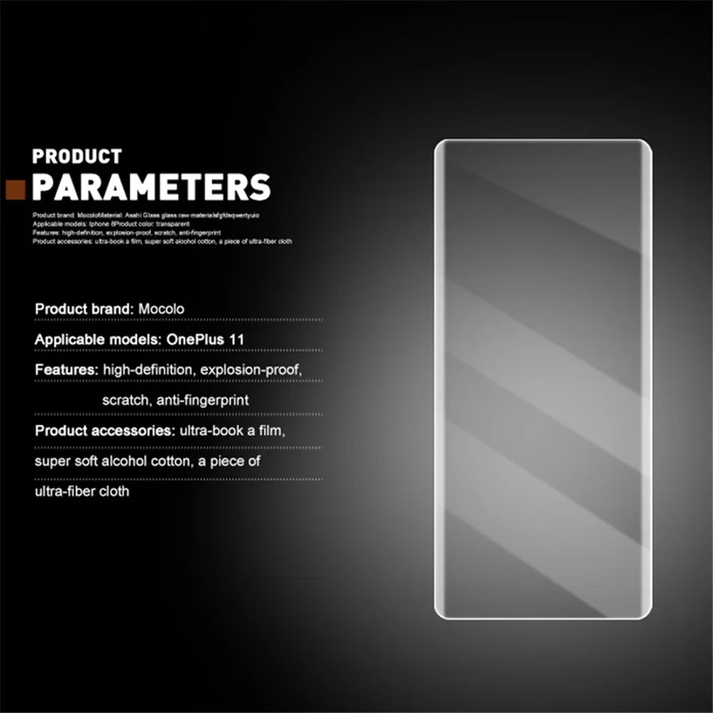 MOCOLO UV Liquid Tempered Glass Film for OnePlus 11 5G / 9 Pro / 10 Pro / Oppo Find X5 Pro / Reno8 T 5G 3D Curved Anti-explosion Full Screen Protector - 2