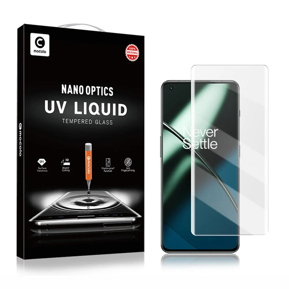 MOCOLO UV Liquid Tempered Glass Film for OnePlus 11 5G / 9 Pro / 10 Pro / Oppo Find X5 Pro / Reno8 T 5G 3D Curved Anti-explosion Full Screen Protector - 7