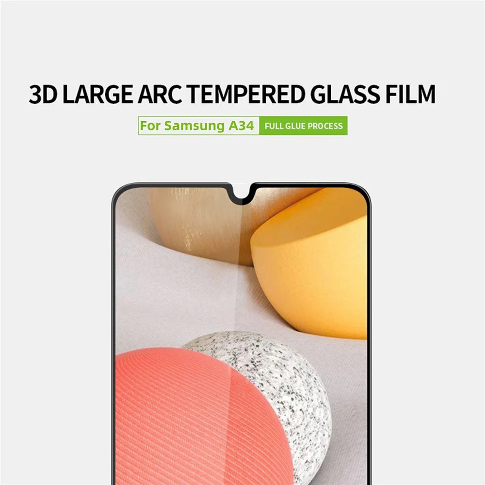 PINWUYO JK 3D Curved Tempered Glass Film-2 for Samsung Galaxy A34 5G , Full Glue Anti-explosion High Aluminum-silicon Glass Screen Protector - 4