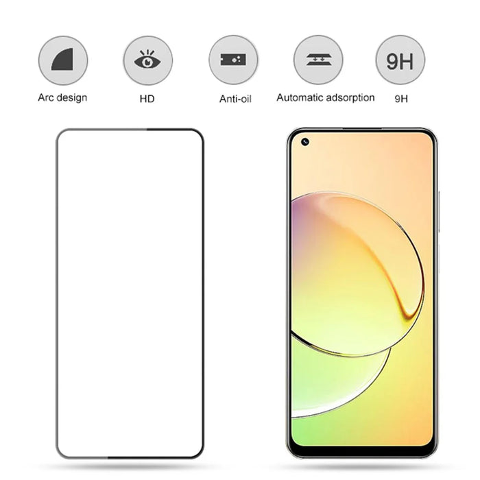 MOCOLO For Realme 10 4G Screen Film Secondary Hardening Silk Printing Tempered Glass Protector - Black - 2
