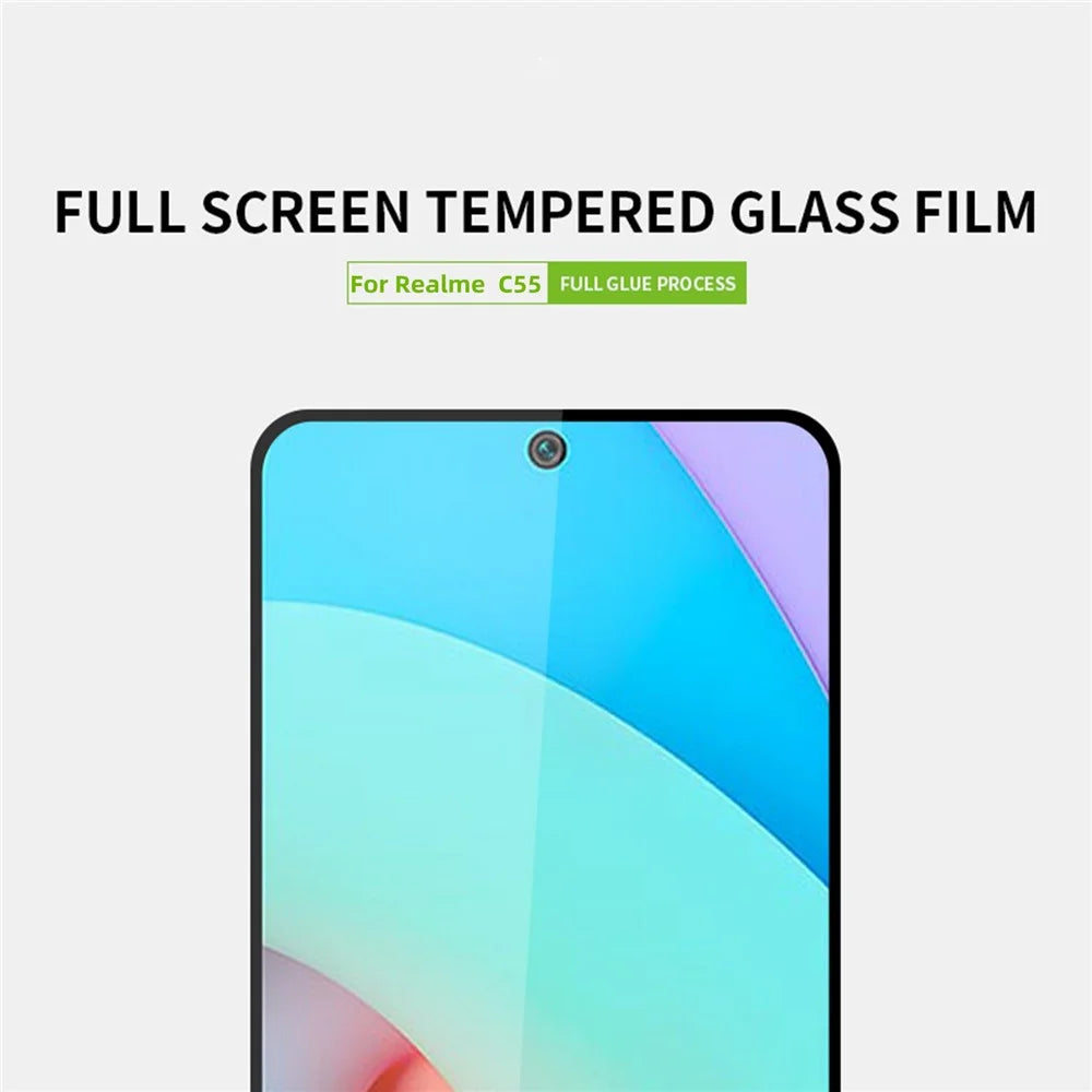 PINWUYO JK Tempered Glass Film Series-2 for Realme C55 4G High Aluminum-Silicon Glass Clear Screen Protector - 3