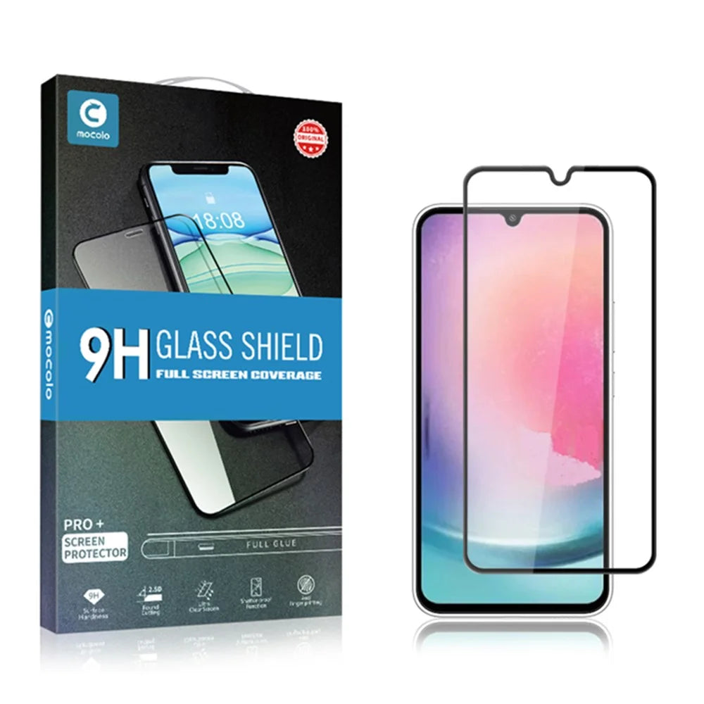 MOCOLO For Samsung Galaxy A24 4G (162.1 x 77.6 x 8.3mm) Tempered Glass Film Silk Printing Secondary Hardening Full Screen Protector - Black - 7