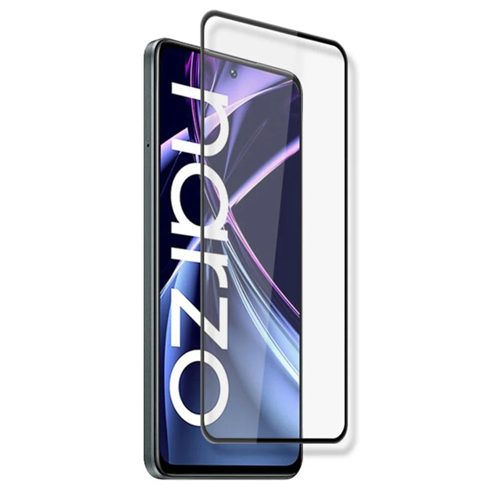 MOCOLO Tempered Glass Film for Realme Narzo N55 4G Silk Printing Secondary Hardening Full Screen Protector - Black - 3