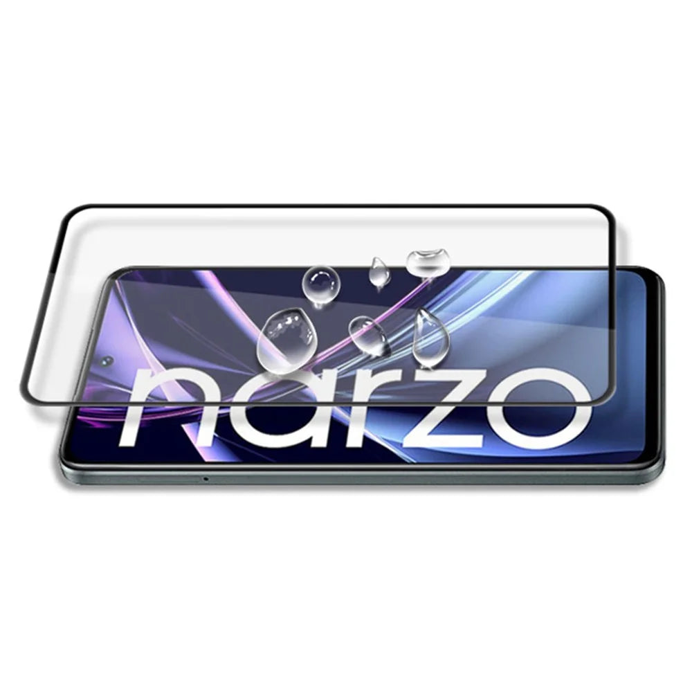 MOCOLO Tempered Glass Film for Realme Narzo N55 4G Silk Printing Secondary Hardening Full Screen Protector - Black - 4