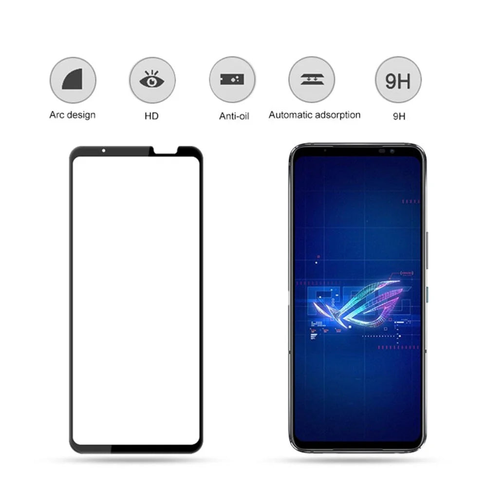 MOCOLO For Asus ROG Phone 6 5G Secondary Hardening Film Silk Printing Tempered Glass Full Screen Protector - Black - 2