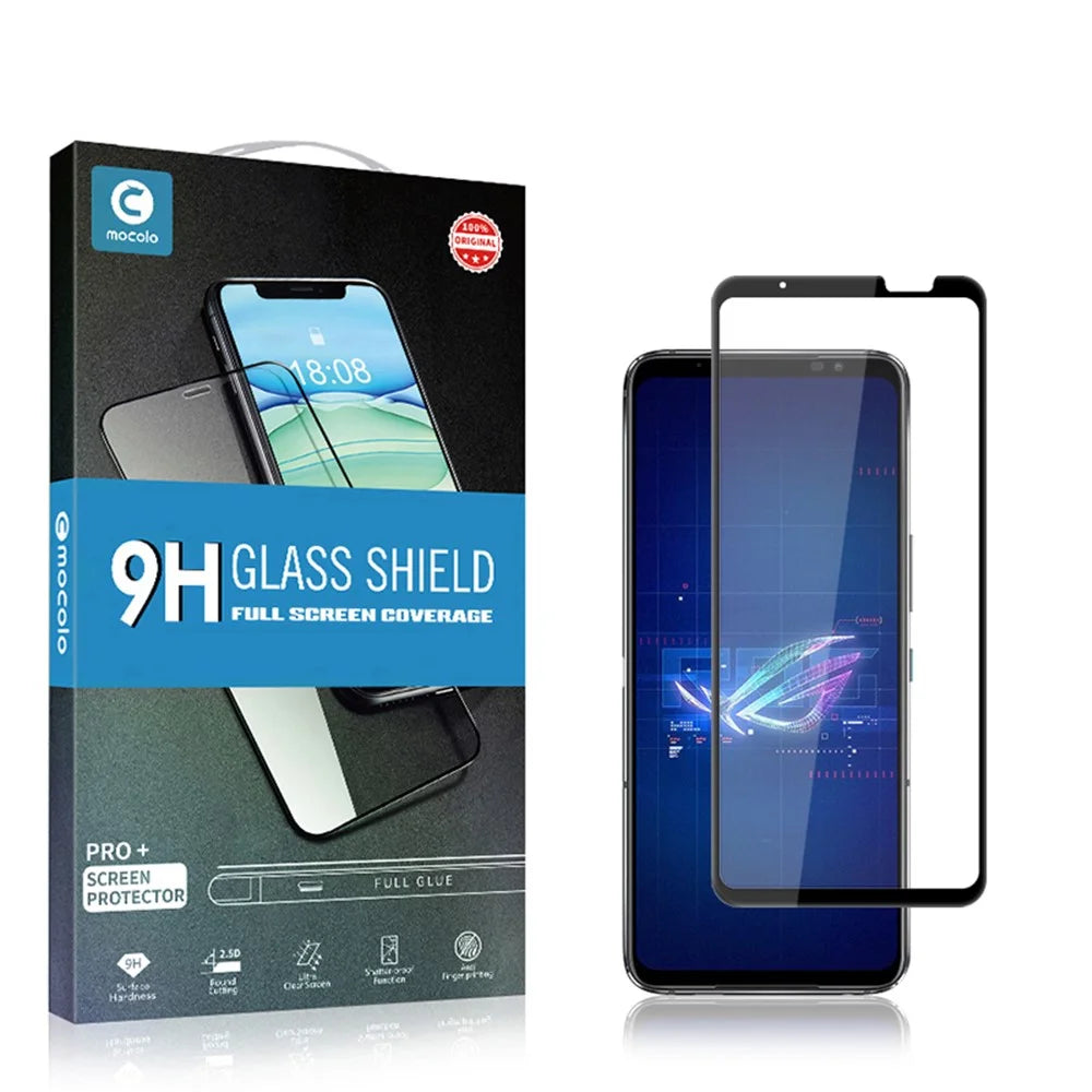 MOCOLO For Asus ROG Phone 6 5G Secondary Hardening Film Silk Printing Tempered Glass Full Screen Protector - Black - 7