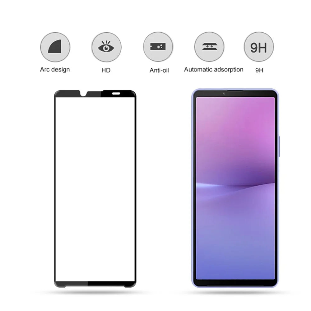 MOCOLO For Sony Xperia 10 V Phone Full Screen Protector Secondary Hardening Silk Printing Tempered Glass Film - Black - 2