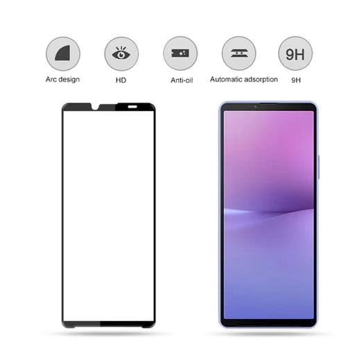 MOCOLO For Sony Xperia 10 V Phone Full Screen Protector Secondary Hardening Silk Printing Tempered Glass Film - Black - 2
