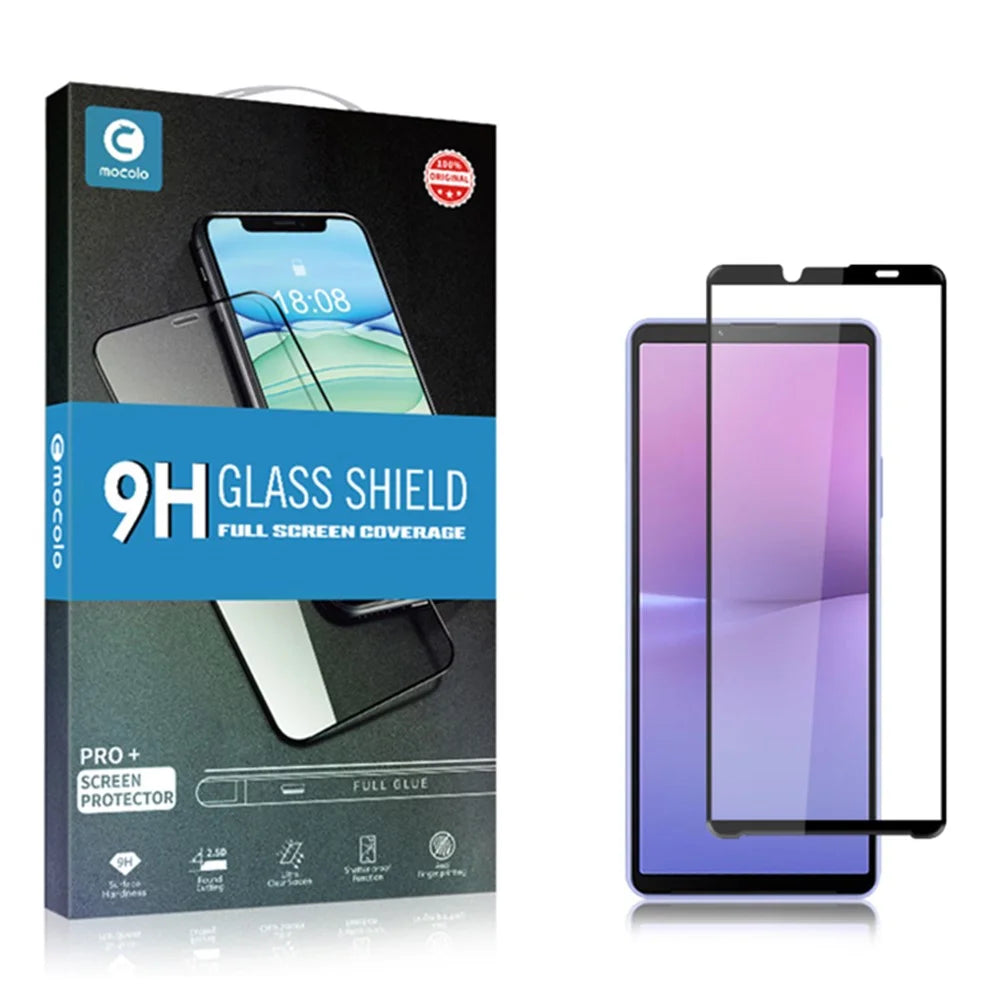 MOCOLO For Sony Xperia 10 V Phone Full Screen Protector Secondary Hardening Silk Printing Tempered Glass Film - Black - 7