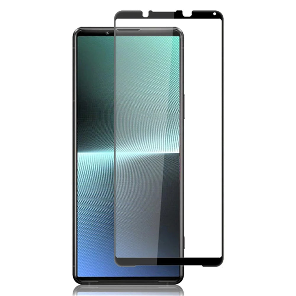 MOCOLO For Sony Xperia 1 V Silk Printing Screen Protector Full Coverage HD Tempered Glass Film - Black - 1