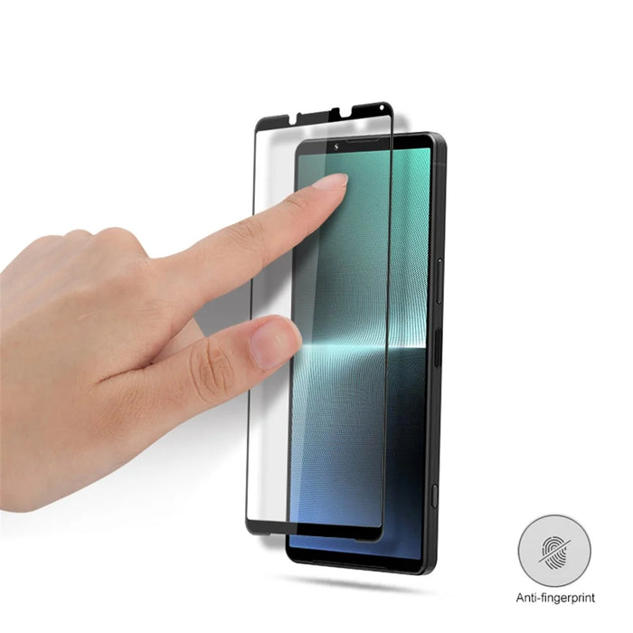 MOCOLO For Sony Xperia 1 V Silk Printing Screen Protector Full Coverage HD Tempered Glass Film - Black - 4