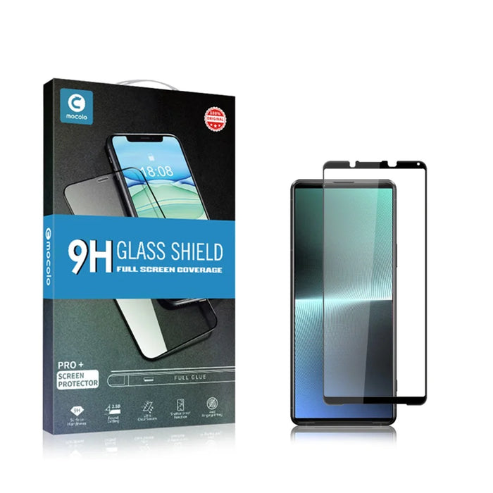 MOCOLO For Sony Xperia 1 V Silk Printing Screen Protector Full Coverage HD Tempered Glass Film - Black - 7