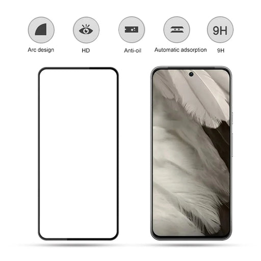 MOCOLO For Google Pixel 8 Tempered Glass Film Silk Printing Complete Covering Screen Protector - Black - 2