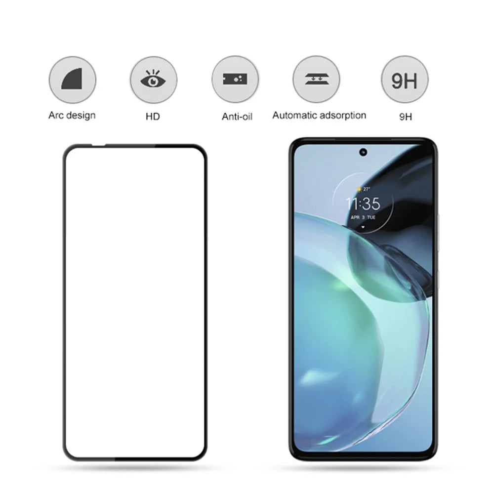 MOCOLO For Motorola Moto G72 4G Secondary Hardening Silk Printing Tempered Glass Full Screen Protector - Black - 2