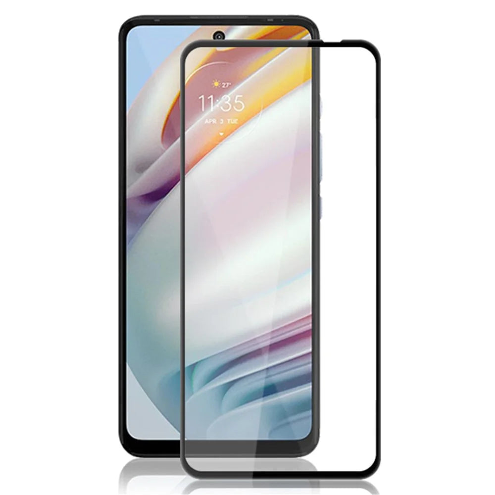 MOCOLO Tempered Glass Film for Motorola Moto G60 / G60S Secondary Hardening Silk Printing Full Screen Protector - Black - 1