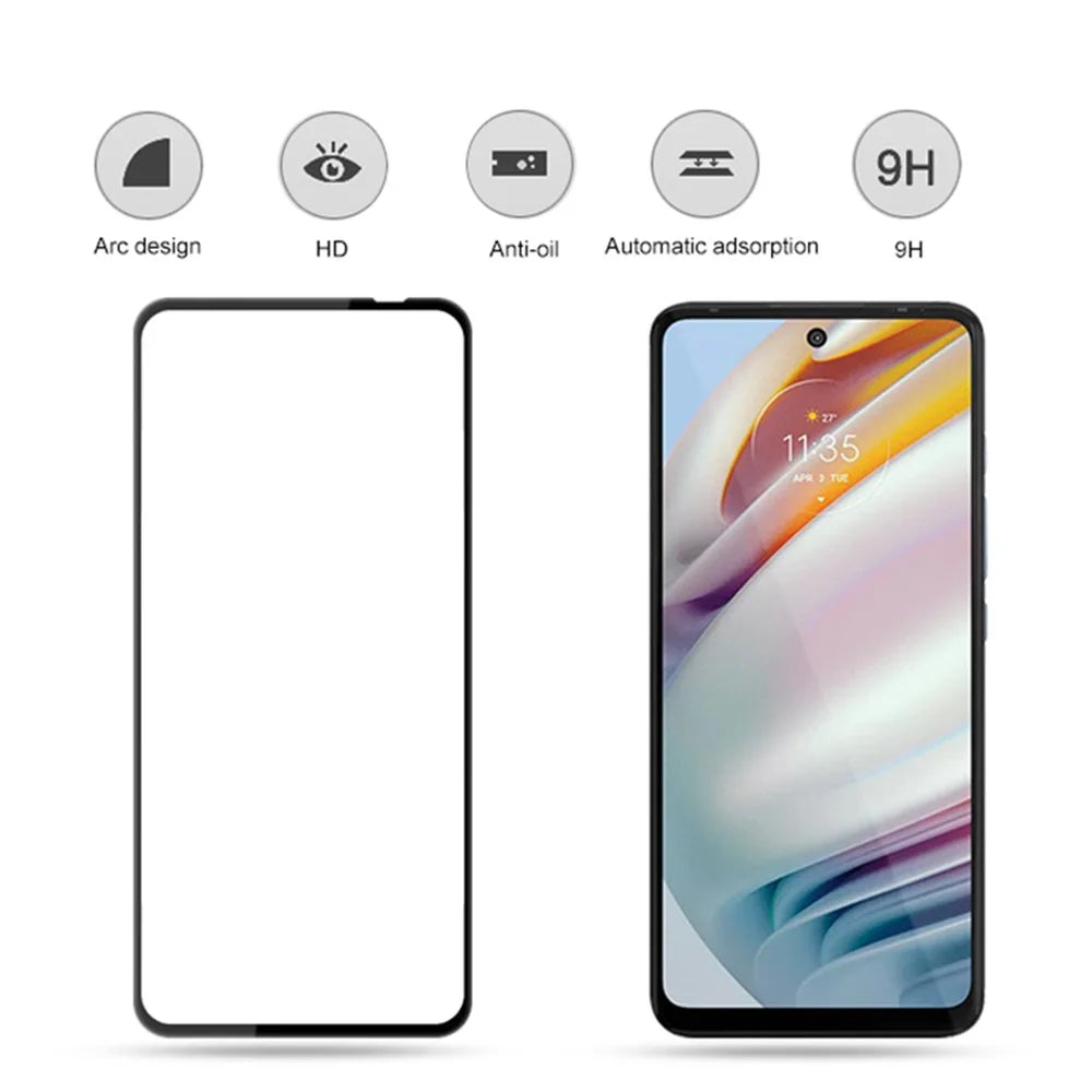 MOCOLO Tempered Glass Film for Motorola Moto G60 / G60S Secondary Hardening Silk Printing Full Screen Protector - Black - 2