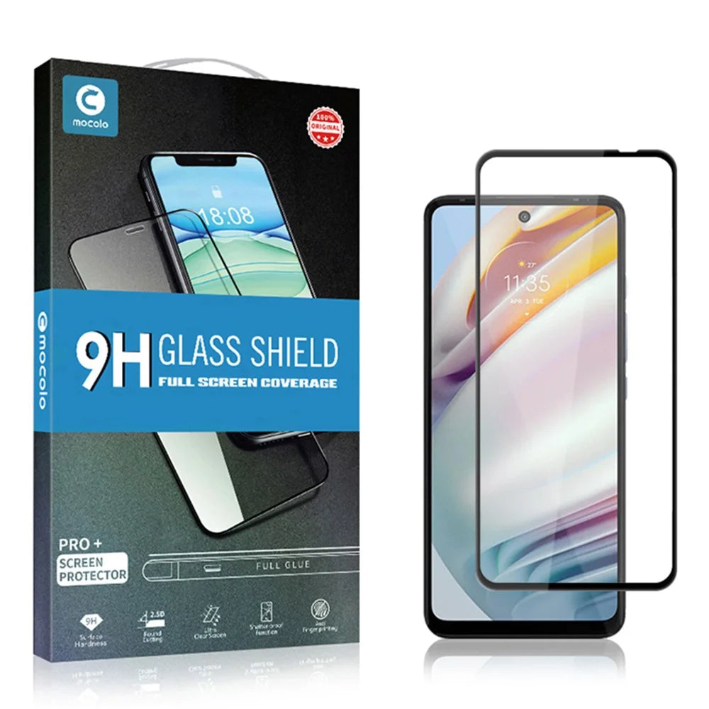 MOCOLO Tempered Glass Film for Motorola Moto G60 / G60S Secondary Hardening Silk Printing Full Screen Protector - Black - 7