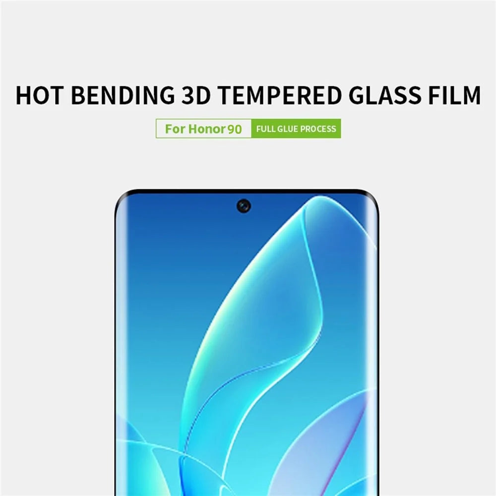 PINWUYO 3D Curved Hot Bending Tempered Glass Film for Honor 90 Anti-explosion Full Glue Screen Protector - 3