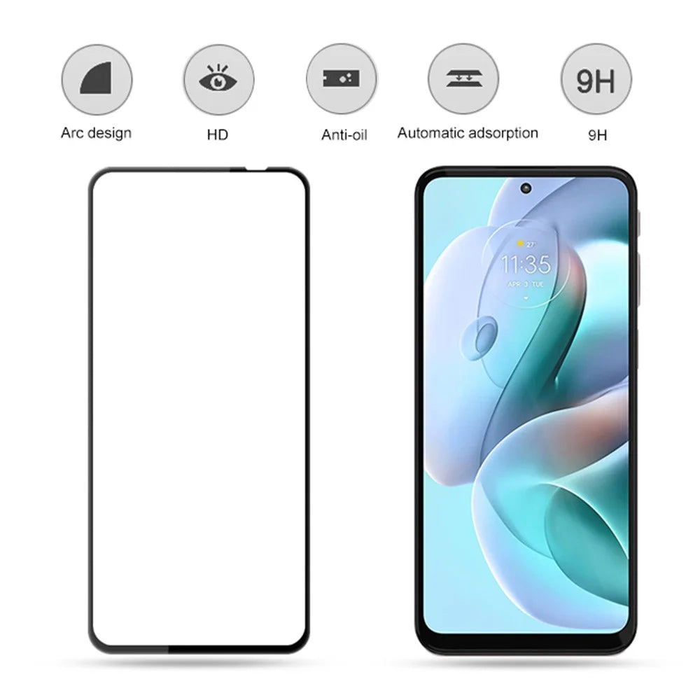 MOCOLO For Motorola Moto G41 4G Silk Printing Tempered Glass Film Secondary Hardening Full Screen Protector - Black - 2
