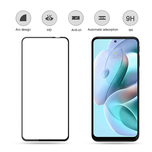 MOCOLO For Motorola Moto G31 4G Tempered Glass Full Screen Protector Secondary Hardening Silk Printing HD Film - Black - 2