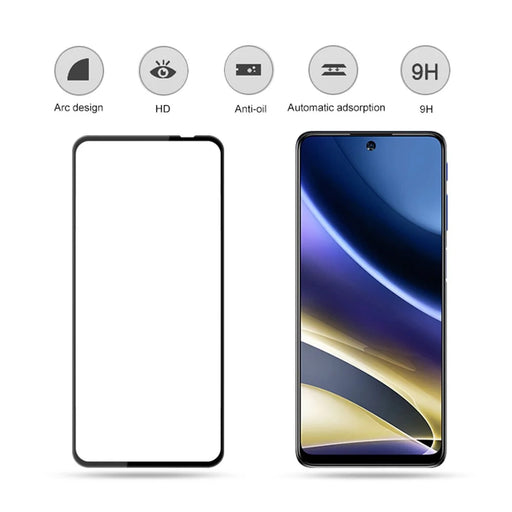 MOCOLO Full Screen Protector for Motorola Moto G51 5G Secondary Hardening Silk Printing Tempered Glass Film - Black - 2