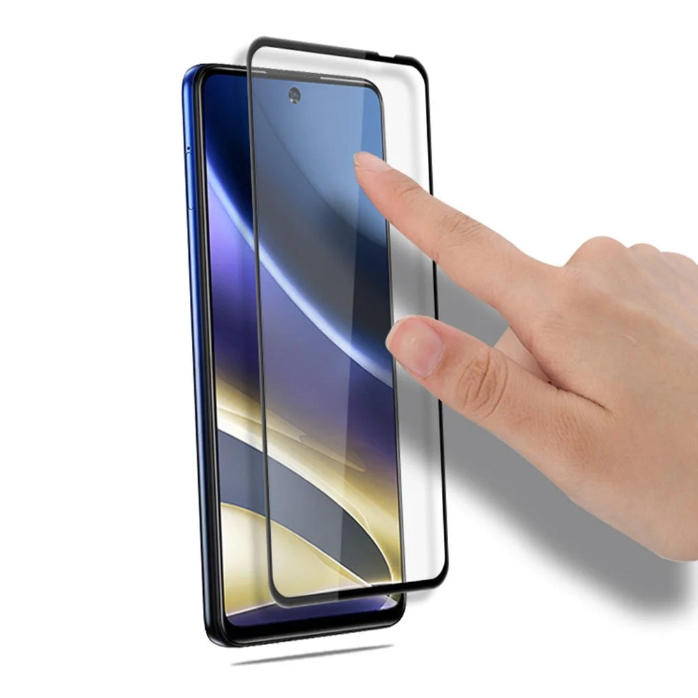 MOCOLO Full Screen Protector for Motorola Moto G51 5G Secondary Hardening Silk Printing Tempered Glass Film - Black - 3