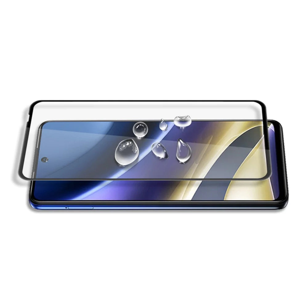 MOCOLO Full Screen Protector for Motorola Moto G51 5G Secondary Hardening Silk Printing Tempered Glass Film - Black - 4