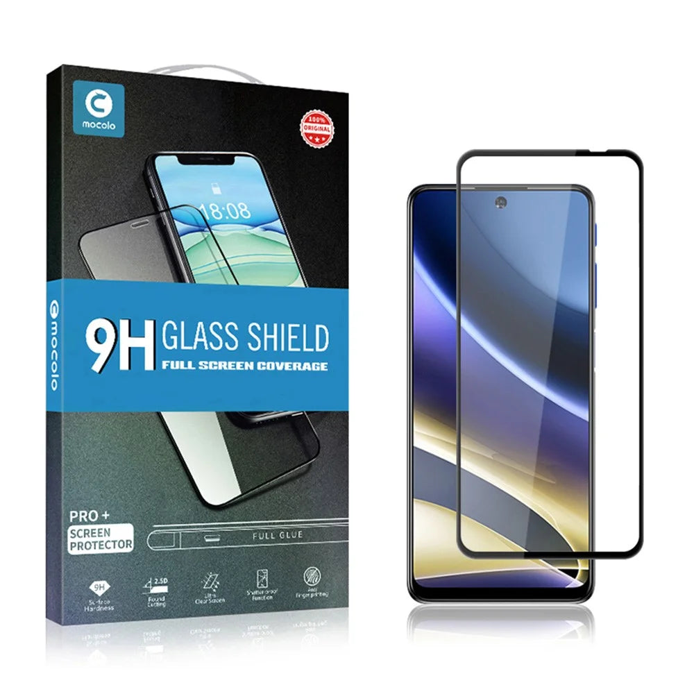 MOCOLO Full Screen Protector for Motorola Moto G51 5G Secondary Hardening Silk Printing Tempered Glass Film - Black - 6