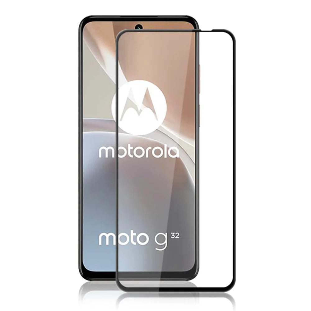 MOCOLO For Motorola Moto G32 4G Silk Printing Tempered Glass Film Full Cover Secondary Hardening Screen Protector - Black - 1