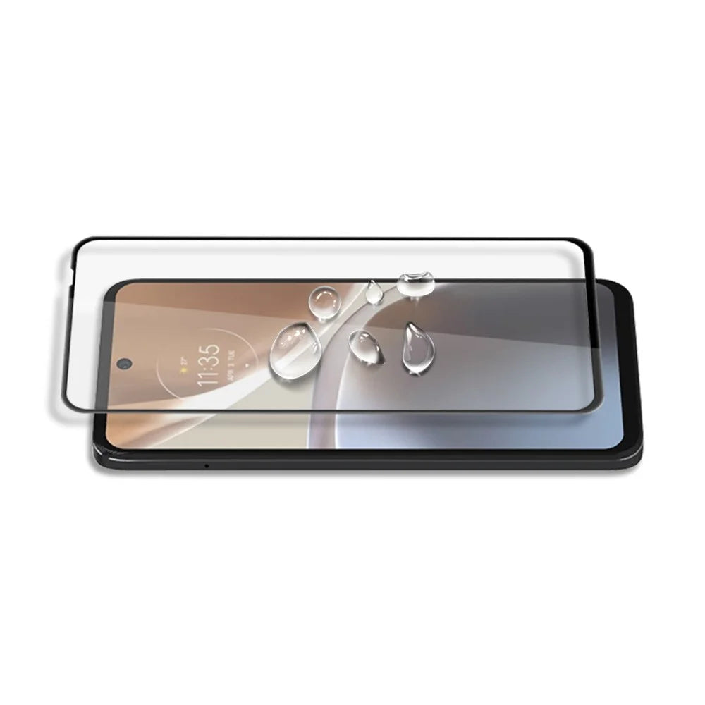 MOCOLO For Motorola Moto G32 4G Silk Printing Tempered Glass Film Full Cover Secondary Hardening Screen Protector - Black - 4