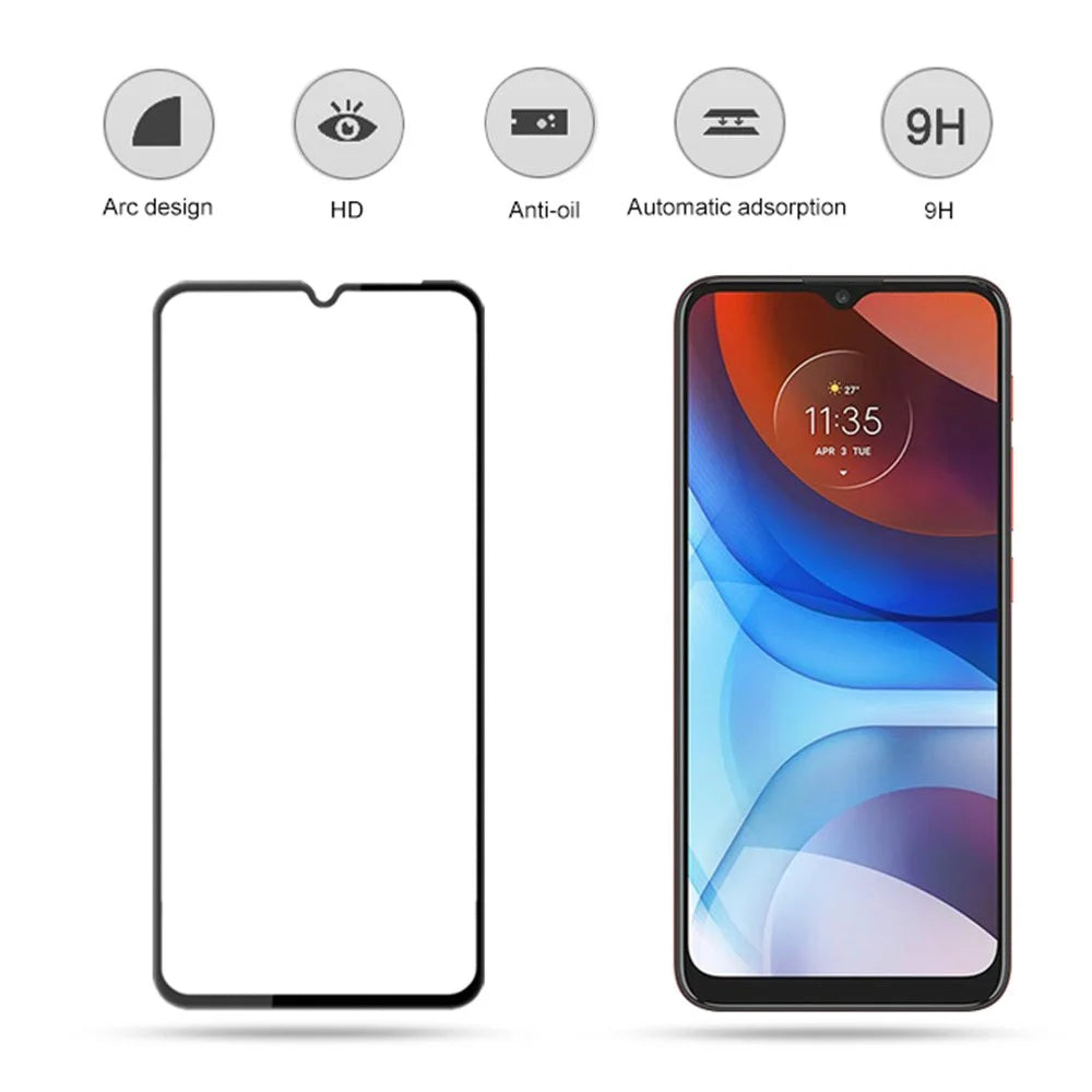 MOCOLO For Motorola Moto E7 Power Tempered Glass Film Secondary Hardening Silk Printing Full Screen Protector - Black - 2