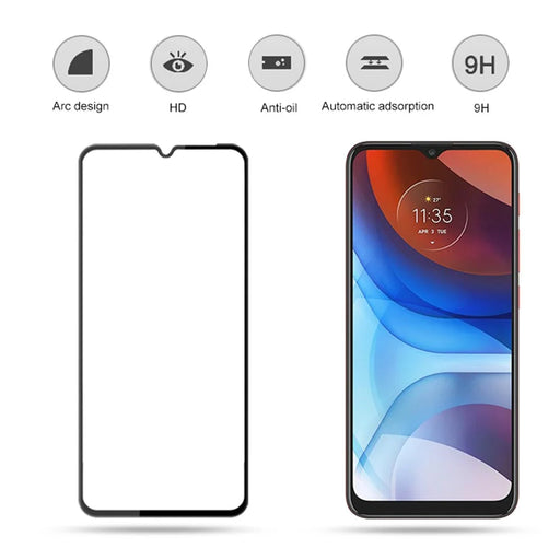 MOCOLO For Motorola Moto E7 Power Tempered Glass Film Secondary Hardening Silk Printing Full Screen Protector - Black - 2