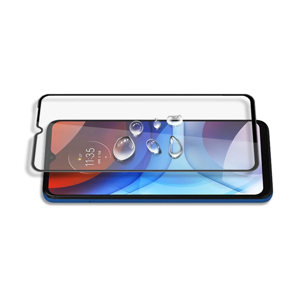 MOCOLO For Motorola Moto E7 Power Tempered Glass Film Secondary Hardening Silk Printing Full Screen Protector - Black - 4