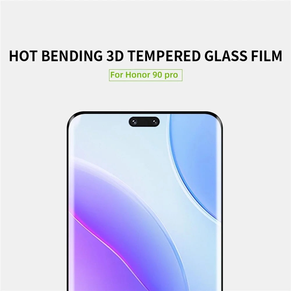 MOFI For Honor 90 Pro Hot Bending Tempered Glass Film 3D Curved Full Glue Anti-explosion Screen Protector - 3