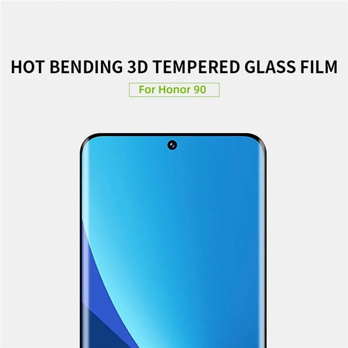 MOFI For Honor 90 Tempered Glass Screen Protector 3D Curved Full Glue Hot Bending Phone Screen Film - 3