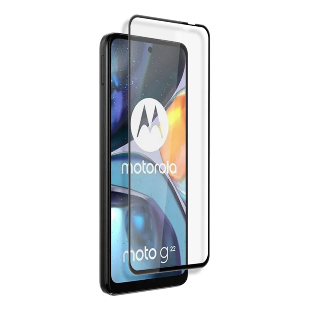 MOCOLO For Motorola Moto G22 Full Cover Tempered Glass Secondary Hardening Silk Printing HD Screen Protector - Black - 3