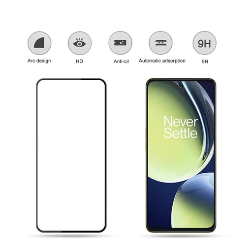 MOCOLO For OnePlus Nord CE 3 Lite 5G / Nord N30 5G Full Screen Protector Silk Printing HD Tempered Glass Film - Black - 2