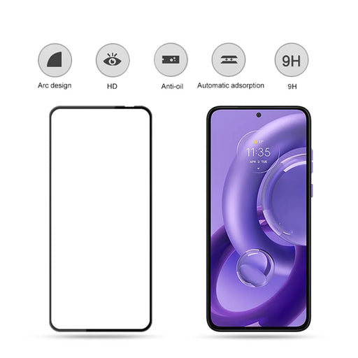 MOCOLO For Motorola Edge 30 Neo 5G Tempered Glass Full Screen Protector Silk Printing Secondary Hardening Film - Black - 2