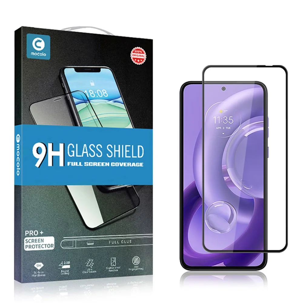 MOCOLO For Motorola Edge 30 Neo 5G Tempered Glass Full Screen Protector Silk Printing Secondary Hardening Film - Black - 7