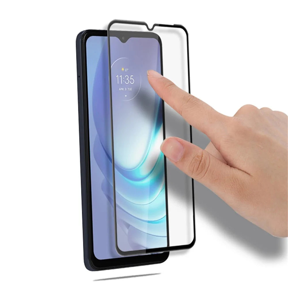 MOCOLO Full Screen Protector for Motorola Moto G50 4G Tempered Glass Silk Printing Secondary Hardening Film - Black - 4