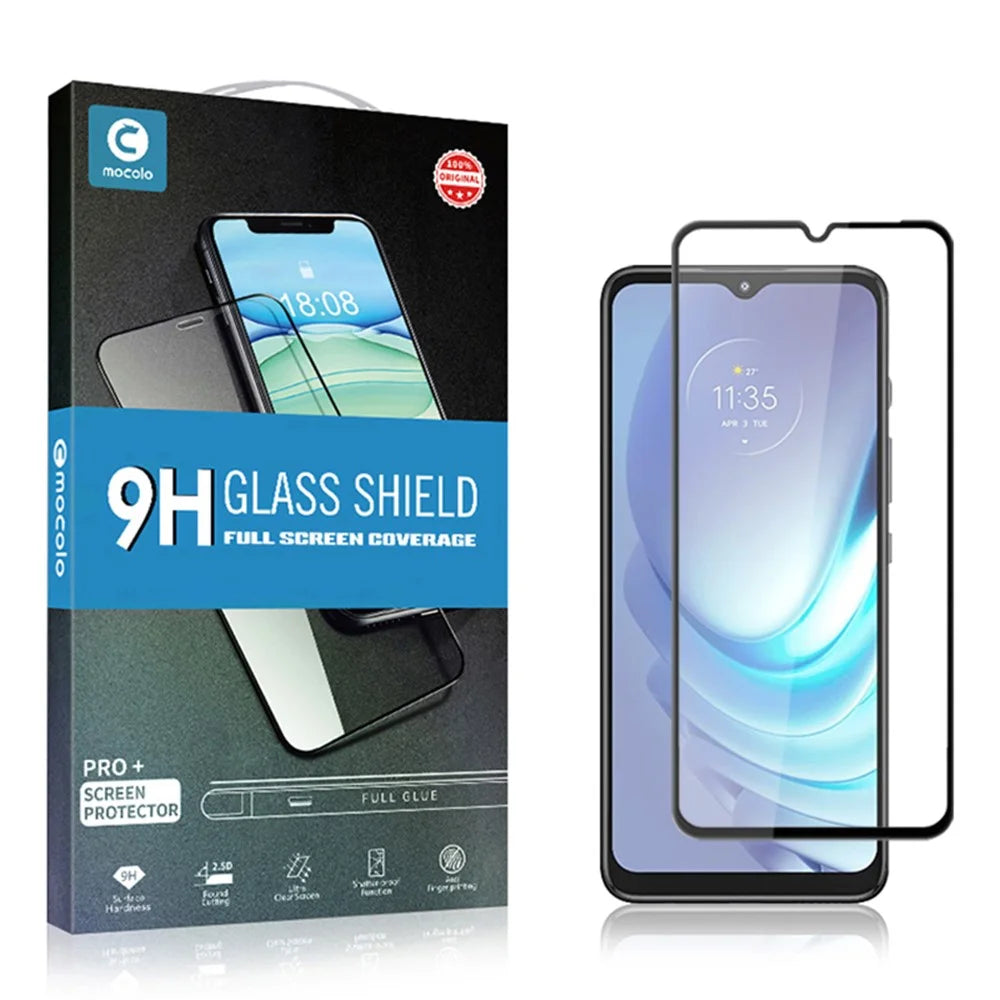 MOCOLO Full Screen Protector for Motorola Moto G50 4G Tempered Glass Silk Printing Secondary Hardening Film - Black - 7
