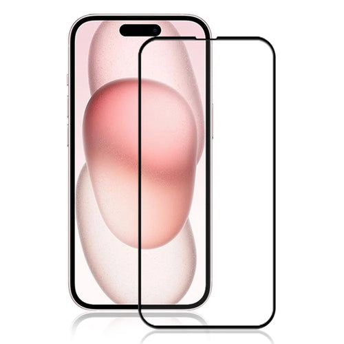 MOCOLO For iPhone 15 Plus Silk Printing Full Screen Protector Tempered Glass Secondary Hardening Film - Black - 1